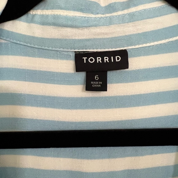 Torrid blue stripe button down - Picture 2 of 3